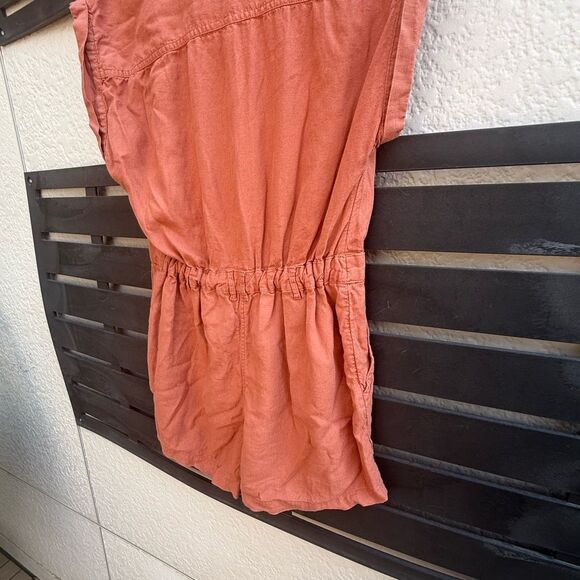 Abercrombie & Fitch Button-Front Utility Romper in Burnt Orange | Size Small - Picture 5 of 6
